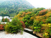 離れ室城跡(弁天大橋より)